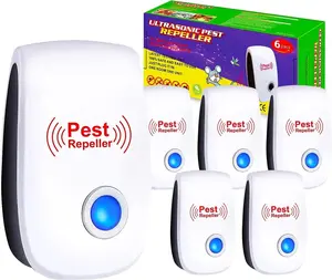 Ultrasonic Pest Repeller Indoor Mouse Rodent Repellent Ultrasonic Plug in Pest Roach Spider Insect Repellent Indoor Home Attic 6 Pack