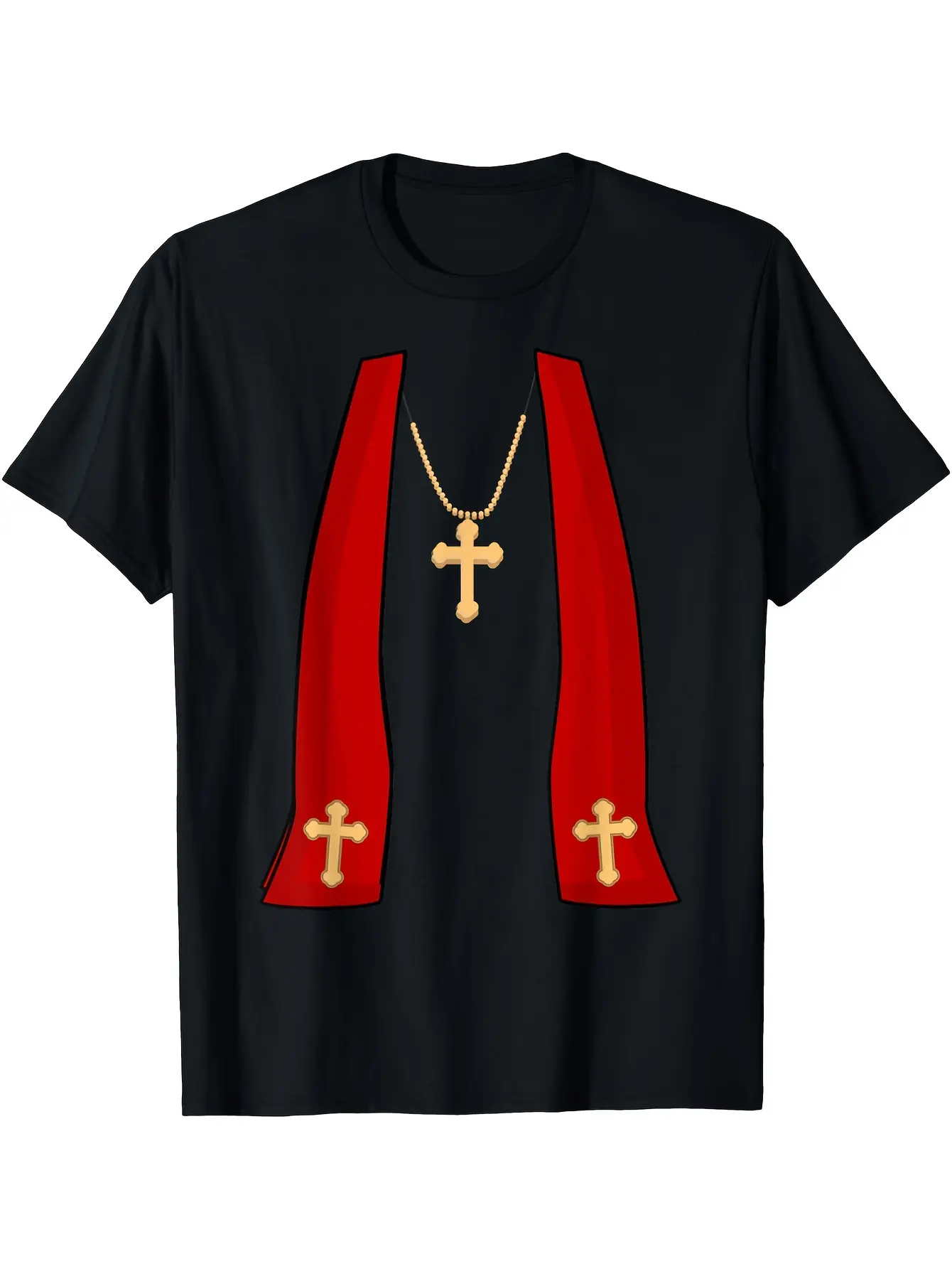 Men's  Unisex Priest Costume T-Shirt - Soft Breath unisex soft cotton short sleeve t shirt, vintage graphic casual tee for men women teens, perfect birthday holiday gift for camping travel gym daily street  wear