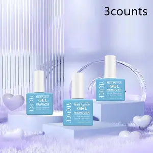 3-Pack Yecuce Blue Gel Nail Polish Remover 15ML, Quick-Acting Nail Gel Removal Solution for UV Acrylic Natural Nails, Nail Art Remover, Back-To-School Essential, Nail Products