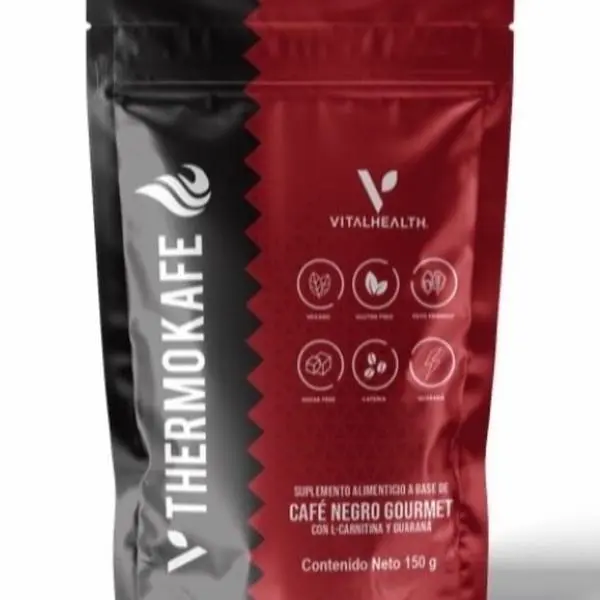 l carnitina cafe VitalHealth Thermo Coffee Thermokafe - Cafe Negro Gourmet with L-Carnitine  & Taurine - 150g Supplement