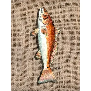 Carolines Treasures  Fish Red Fish Canvas Flag - House Size- 28 x 40 in.