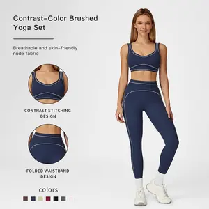 MFVIM Women’s 2-Piece Solid Backless Camisole & High-Waisted Leggings Athletic Set, Breathable Fitness Sport Outfits, Summer Athleisure Wear, Valentine’s Day Gift for Her,summerwins
