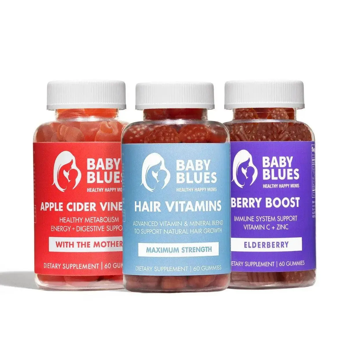 Postpartum Pack for New Moms - Hair Vitamins, Apple Cider Vinegar & Elderberry Gummies Bundle
