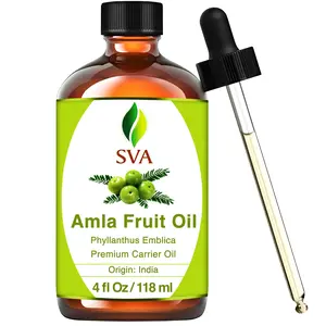 SVA Premium Amla Carrier Oil, 4oz (118ml) with Dropper, for Haircare, Scalp Massage, Self Care Products