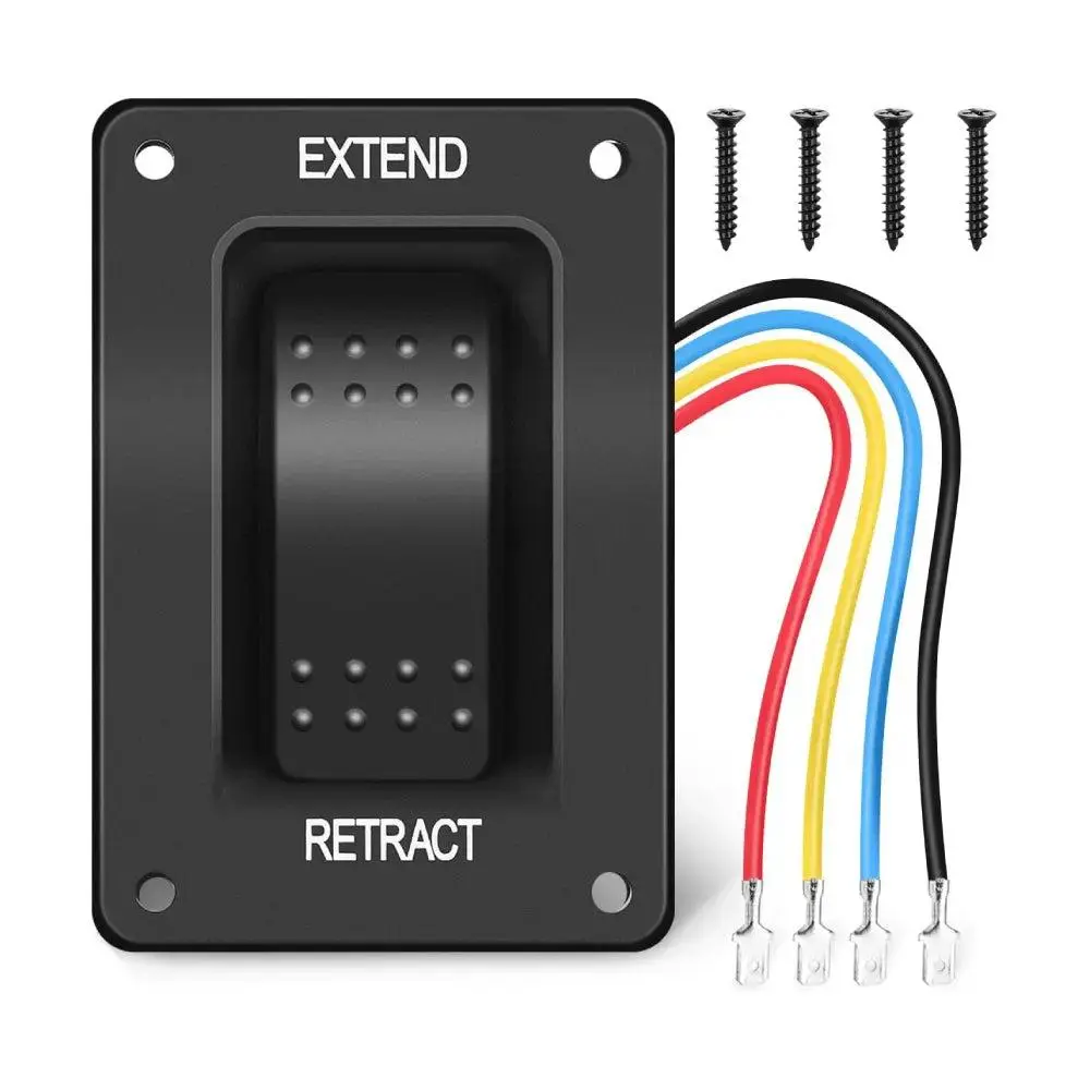 Nilight 4 Pin RV Electric Stabilizer Jack Switch, RV Accessories, 20A 12VDC Auto Reset Switch with Copper Pins for Extend/Retract Functionality