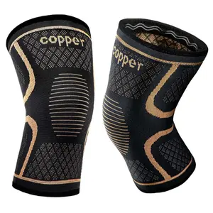 Copper Knee Braces 2-Pack for Men & Women – Compression Sleeves for Knee Pain Relief, Arthritis, ACL, Meniscus Tear & Joint Support – Stabilizing Brace for Running, Weightlifting, Workouts & Sports Recovery