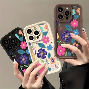 [For iPhone, Shockproof Phone Case] Ins Inspired Floral Phone Case for Iphone 15/14/13/12/11/XS/XSMAX/XR/XSMAX/7/8 Pro Max Plus - TPU Material, Shockproof, Precise Camera Cutouts