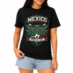 Unisex Mexico viva EL Soccer Club 2026 Graphic Tee Casual Unisex Cotton Tee Vintage Graphic Tees for Women Cute Tops T Shirts Women's Graphic Tees Oversized