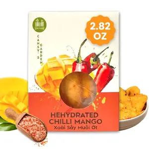 Cansy's Garden Soft Dried Chili Mango – Spicy & Sweet Tropical Snack with Salt & Chili – Vegan, Gluten-Free, Sealed Pouch inside Giftable Box, On the Go snack pack – 2.82 oz