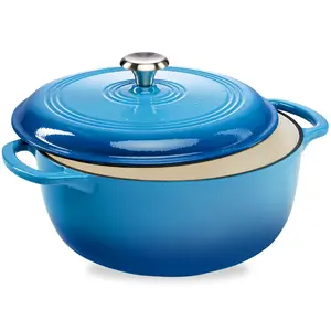 Best Choice Products Enamel Cast-Iron Dutch Oven, 6 Qt & 7.5 Qt – Heavy-Duty Cookware w/ Lid & Dual Handles, Multiple Colors