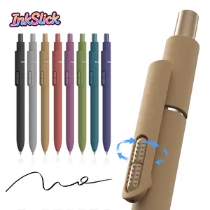 INKSLICK 8 Pack Vintage Color Ballpoint Pens, 1.0mm Medium Point Retractable Fidget Pens, Ultra Smooth Writing with Comfortable Grip, Aesthetic Cute Pens for School Office Home, Ideal for Adults, Students, Men & Women