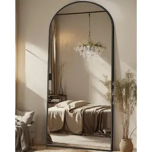 Full Length Mirror, 71"x28" Floor Mirror, Oversized Floor Standing Mirror Freestanding Full Body Mirror with Stand for Bedroom,Hanging Black Decor Glass