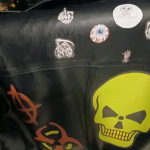 Studded and Spiked Graphic Battle Jacket