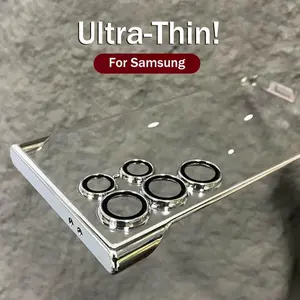 Luxury Plating Frameless Case For Samsung Galaxy S26 S25 S24 Ultra S23 S22 Thin Transparent Camera Protection Shockproof Cover