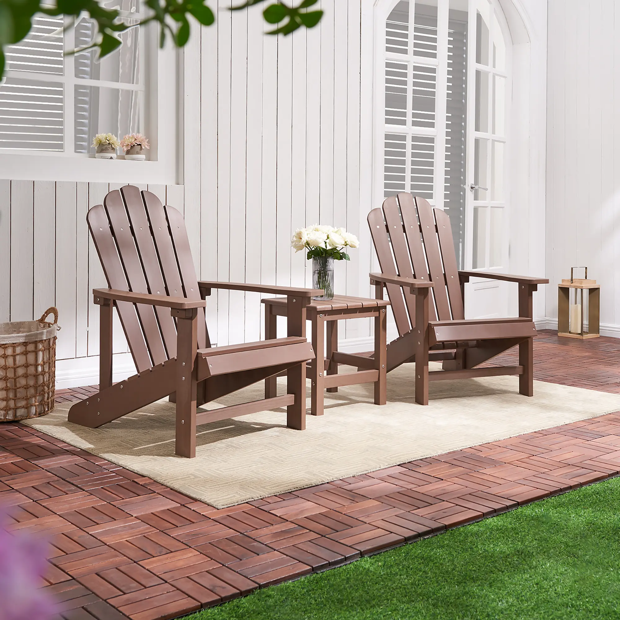 Weather-resistant outdoor patio chairs, patio fire pit chair, sturdy outdoor chairs, lawn chairs, easy assembly, 350 lb capacity, for outdoor patios and yards