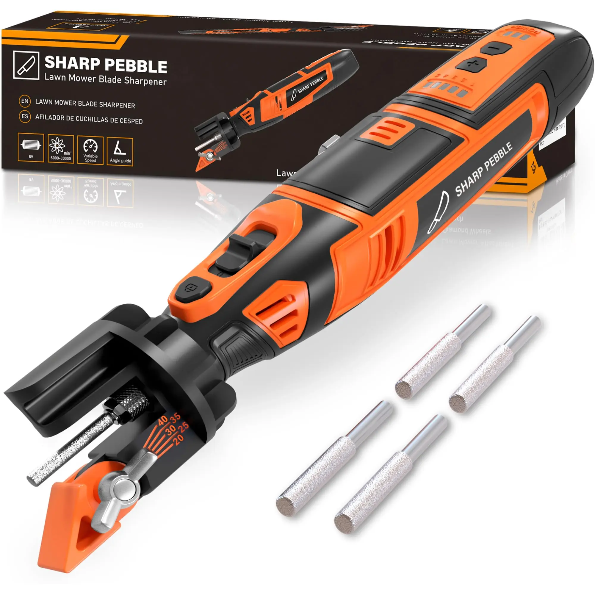 Sharp Pebble® Cordless Lawn Mower Sharpener Kit Sharp Pebble® Cordless Lawn Mower Sharpener Kit