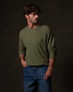 Textured Roll Neck Sweater in Tea Leaf