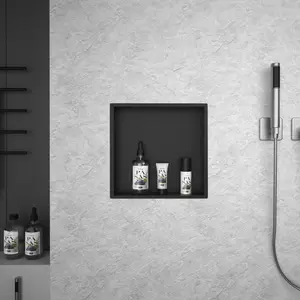 12" x 12" Stainless Steel Shower Niche, No Tile Needed, Over-Mounted Installation, Rustproof & Leak-Proof Recessed Wall Niche for Bathroom Storage