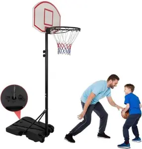 Answer E Basketball Hoop for kids & Youth, 5.5-7Ft Height Adjustable Basketball Hoop Goal System Play Sets W/ 2 Wheels