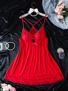 Sexy lace spliced camisole lingerie