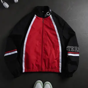 Men's Casual Striped Jacket with Numeric Print, Stylish Regular Fit Coat with Pockets for Everyday Wear