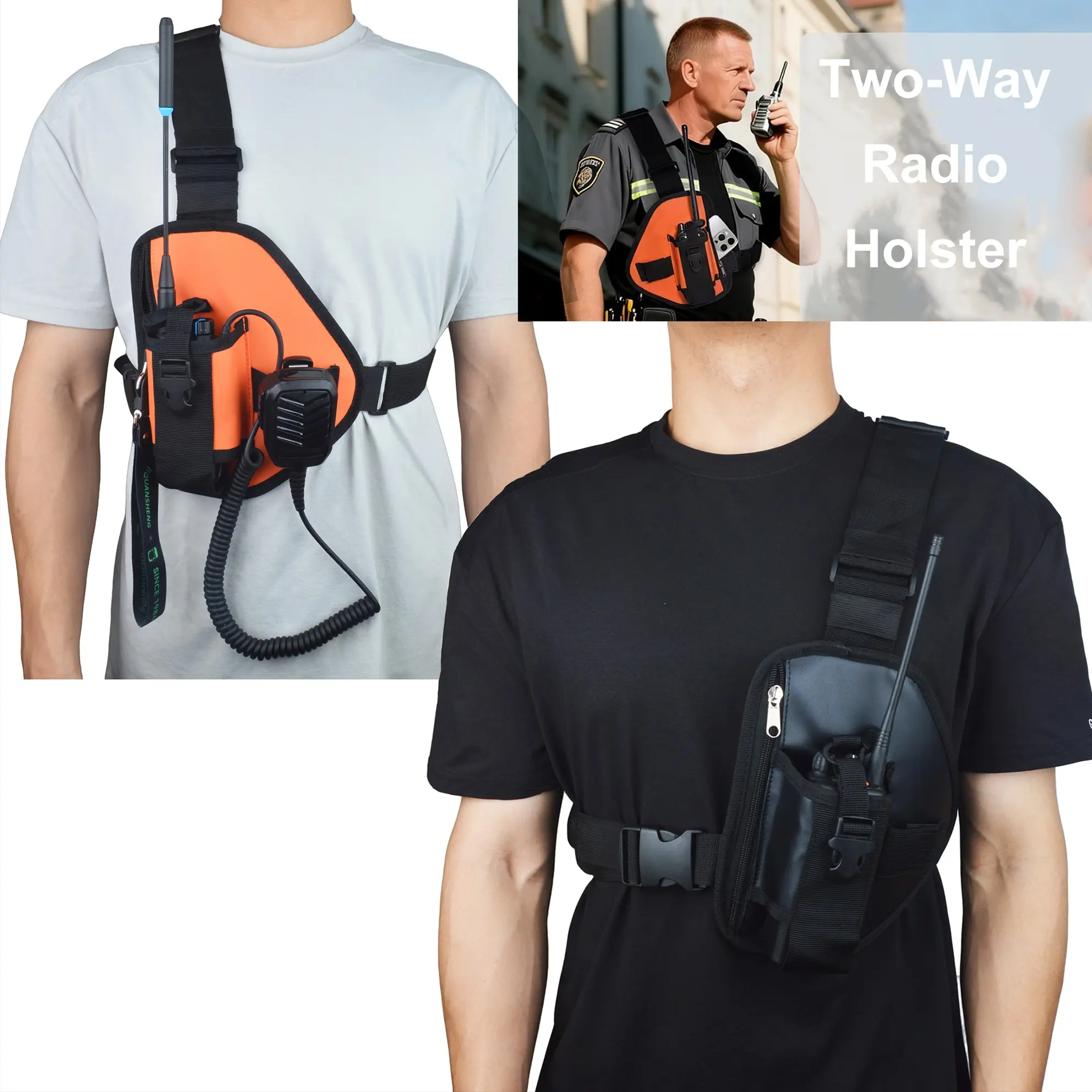 YNIBST Tactical Radio Chest Harness, Nylon Single Radio Pouch Chest Rig for Two-Way Radios,Universal Walkie Talkie Chest Pack Holster Compatible with Motorola, Baofeng UV-5R, Kenwood, Retevis, TYT HTs