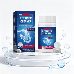 Denture Cleaning Tablets – Deep Micro-Cleaning Oral Care for Aligners Retainers Braces, Fights Plaque Tartar Removes Stains Odors, Freshens Breath 100ct
