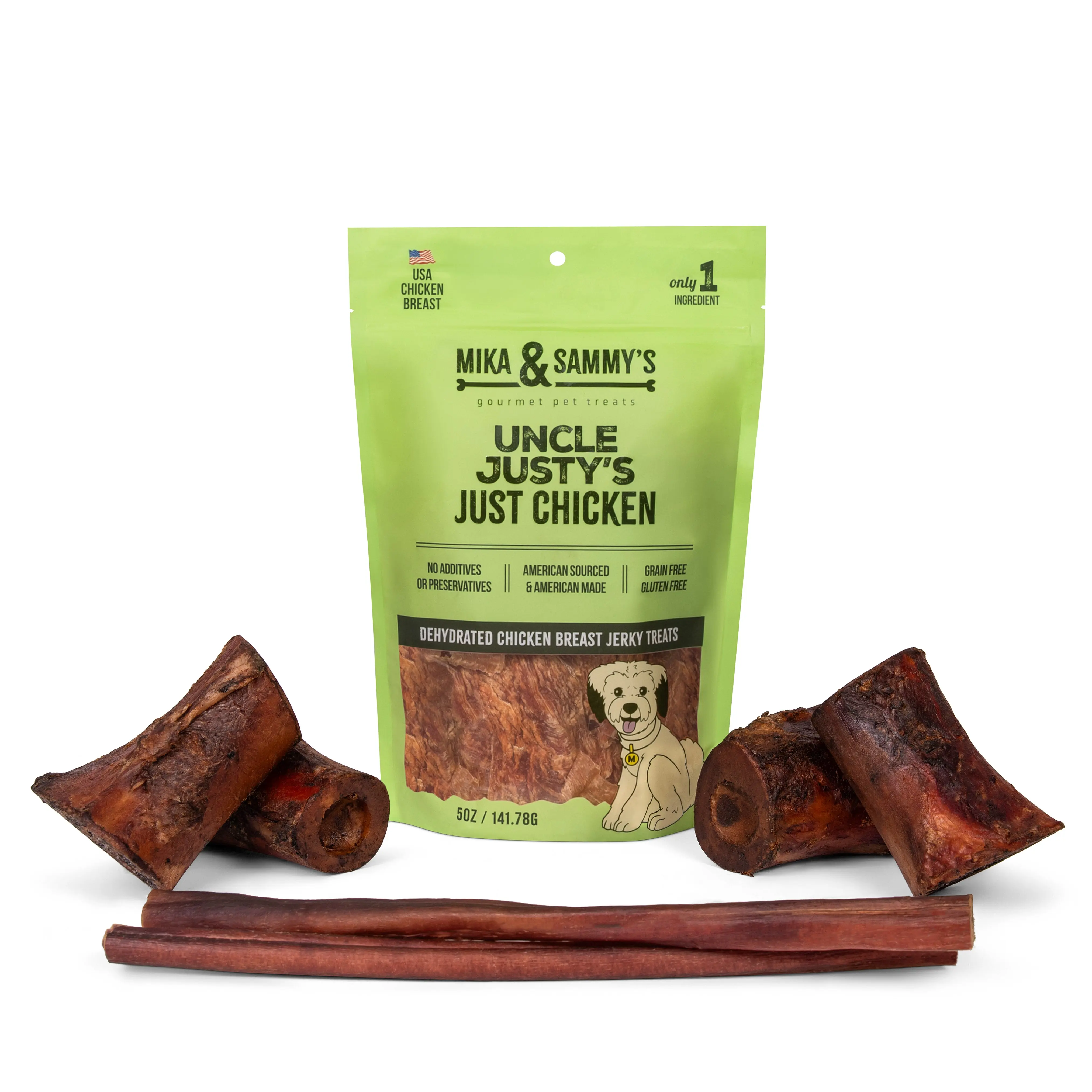 Medium Dog Treat & Chew Bundle | 21-40 Lbs | Jerky, Bully Sticks, & Marrow Bones