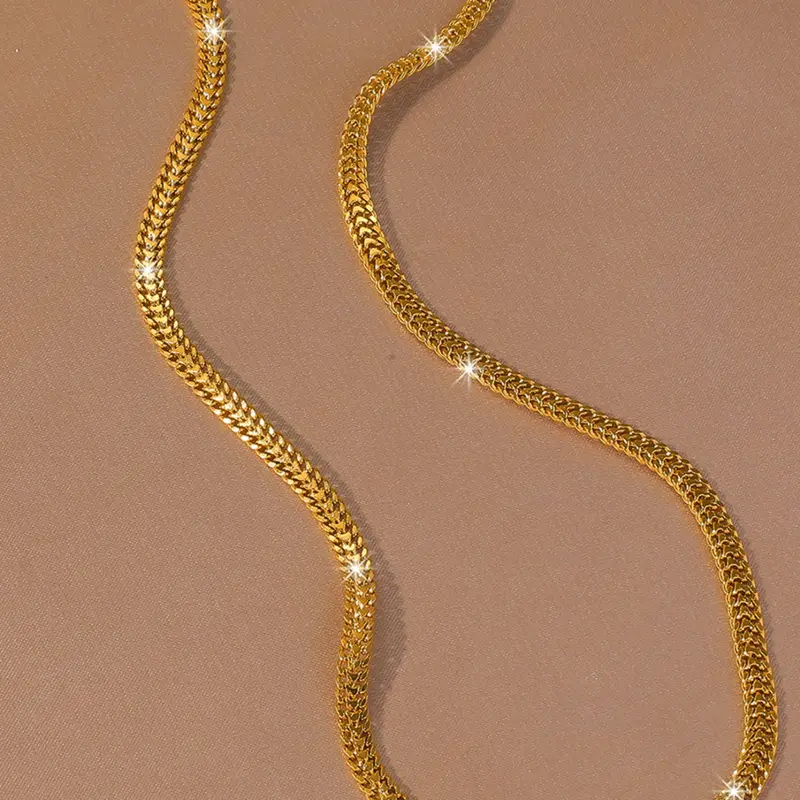 New Fashion Necklace, Neck Jewelry, Cuban Necklaces, Dubai-Style Copper-Plated Cuban Link Necklace for Women, Perfect Gift for Girlfriend & Friends for Valentine's Day & All Seasons