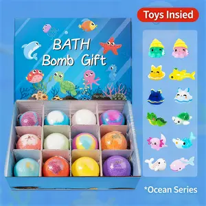 2026 Bath Bombs with Surprise Inside, 12 Pack Fizzy Bubble Bath Gift Set, Ocean Theme Bath Fizzies, Natural Sea Salt Color Changing Spa Easter Bath Balls (Sea Animal 12PC)