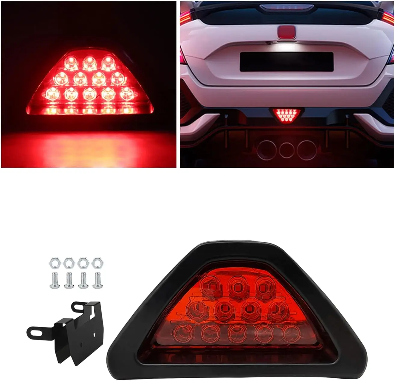 1pc LED Brake Stop Rear Tail Light Integrated Turn Signal Rear Bumper Lamp Universal For 12v, Pickup, Trucks, SUVs, Trailers, ATV and Motorcycle