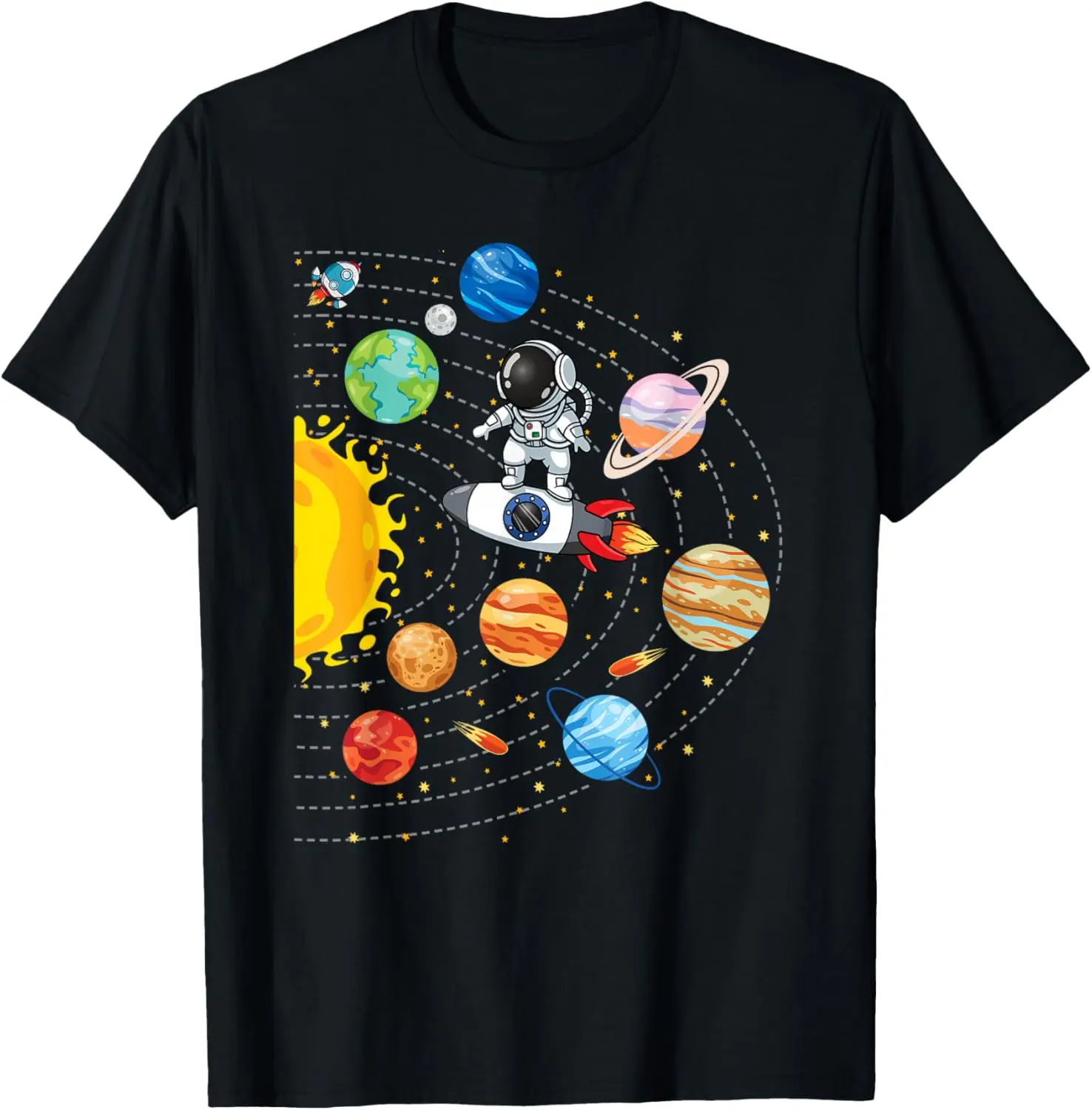 Unisex Streetwear Graphic T-Shirt with Funny Astronaut Print - 100% Cotton, Round Neck, Casual Fit for Everyday Wear