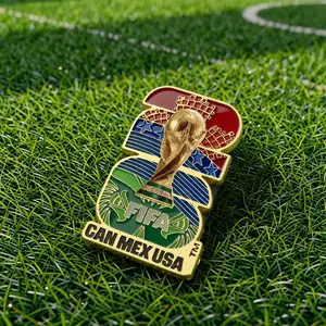 Authentic Miniso FIFA World Cup 2026 Series Host Country Emblem Badge Brooch Decoration Cute Football Badge Sticker