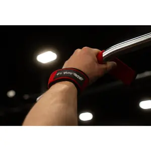 Tru Pump Padded Lifting Straps Red for Enhanced Training Efficiency Workout Accessories