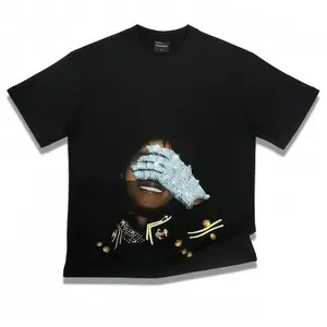 Trendy slogan Graphic Funny - Mens Graphic Tees, 250Gsm Cotton, Oversized Mens tshirt, Designer Crewneck, Michael Jackson Shirt - 100% Cotton Men & Women Loose sports T-shirt