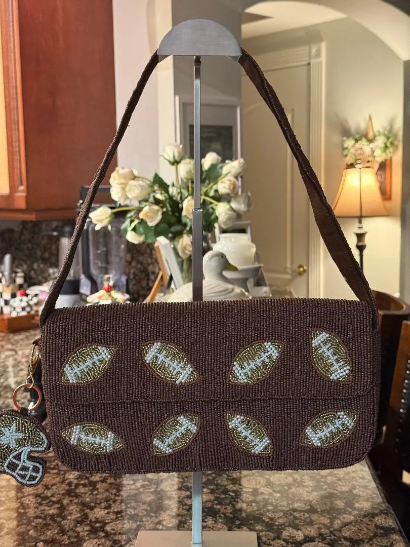 Trending Beaded Bags and Resort Collection - Sol Mer Football with Matching Bag Charm
