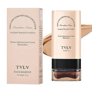 Face And Body Concealer Foundation,Flawlessly Covers Dark Circles, Wrinkles, Fine Lines. Features A Built-in Soft,Dense Brush Head.Medium-Dark And Natural Shades tiktokshopspringglowup