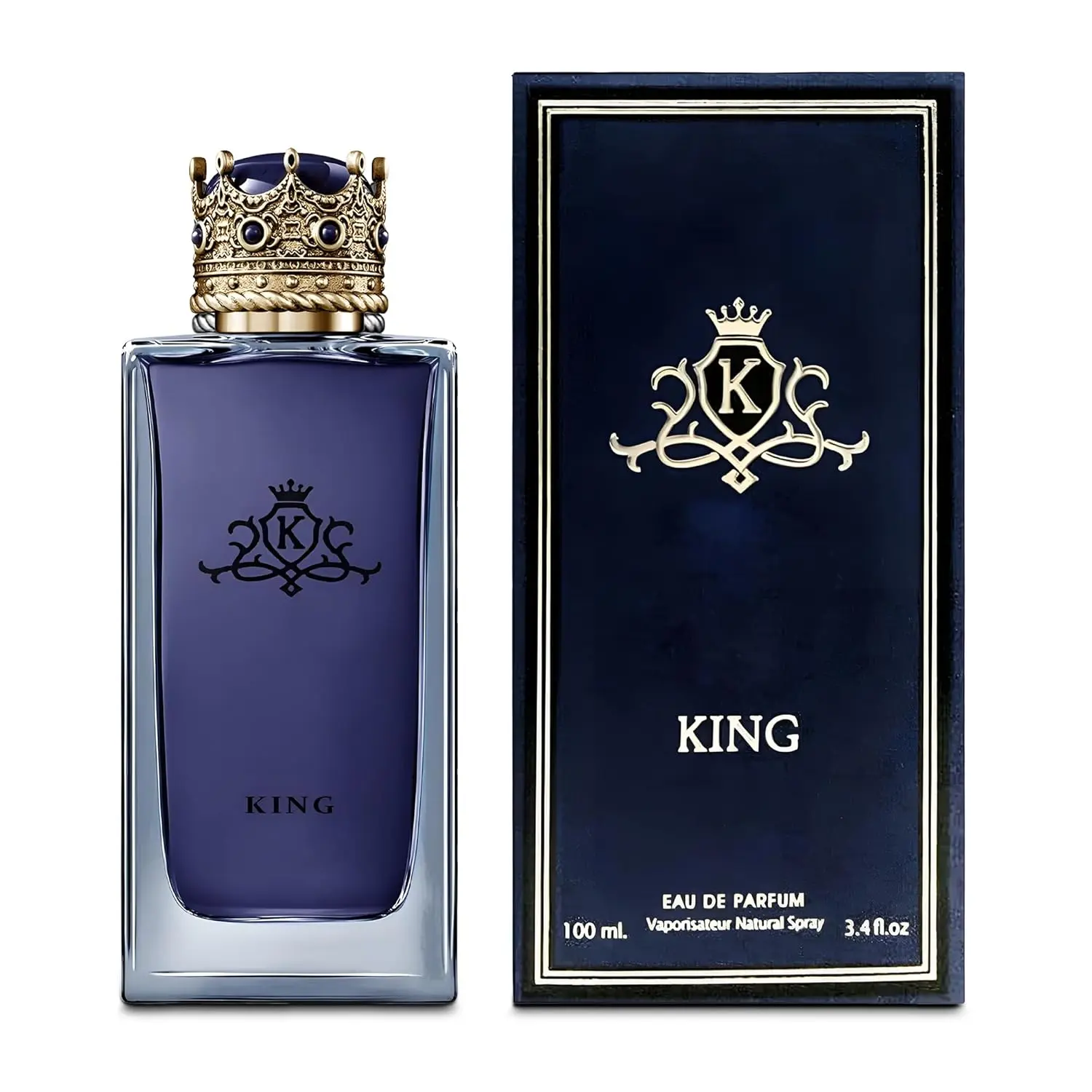Men's King Classic Scent Eau De Parfum Natural Spray Cologne, 100ml (3.4oz) for Daily Use