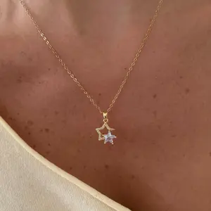 EVRY JEWELS Gold or Silver Plated Women's Double Wish Necklace