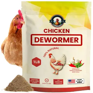 Herbal Chicken Dewormer Powder Chili Mix for Poultry Gut Health & Parasite Support, Egg Safe Feed Supplement for Laying Hens, 1 lb XL Pouch
