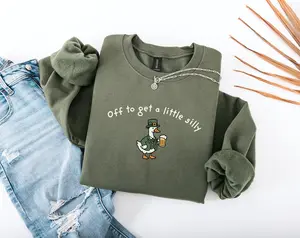 St Patricks Day Goose Sweatshirt, Off To Get A Little Silly St Paddys Day Goose shirt, Funny Irish St Pattys Day Tee