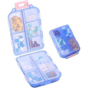 1 Pack Travel Pill Organizer - 10 Compartments Pill Case, Compact and Portable Pill Box, Perfect for On-The-Go Storage, Pill Holder for Purse Blue