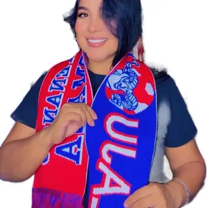 Xelaju Guatemala Scarf - Vibrant Red & Blue Design with Bold Lettering for Stylish Outfits