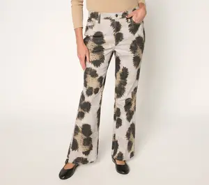 Me by Jennie Garth Regular City Flare Jeans- Cheetah