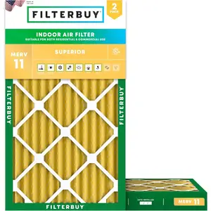 Filterbuy 20x30x2 Air Filter (2-Pack), Pleated MERV 11 Allergen Defense HVAC AC Furnace Air Filters (Actual Size: 19.75 x 29.75 x 1.75 Inches)