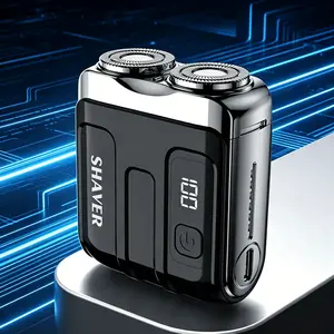 Compact Mini Portable Electric Shaver, Smart Trimming Function, LED Battery Display, Ideal for Men's Travel and Daily Use