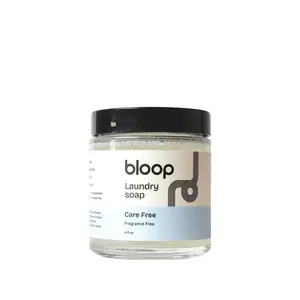 Bloop Eco-Luxury Laundry Soap "Care Free" 4oz Jar - Fragrance-Free, Natural Formula, SLS Free, Toxin Free, Eco-Friendly, All Skin Types