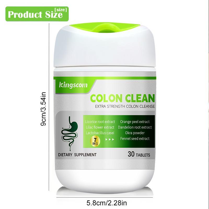 Kingscom Colon Clean Extra Strength Advanced Gut Health Support with 60 Billion Probiotic & for Digestion & Gut Health 15 Day Cleanse Gut and Colon Support Caffeine Free Bloating, Digestion (New and old packaging will be shipped alternately)