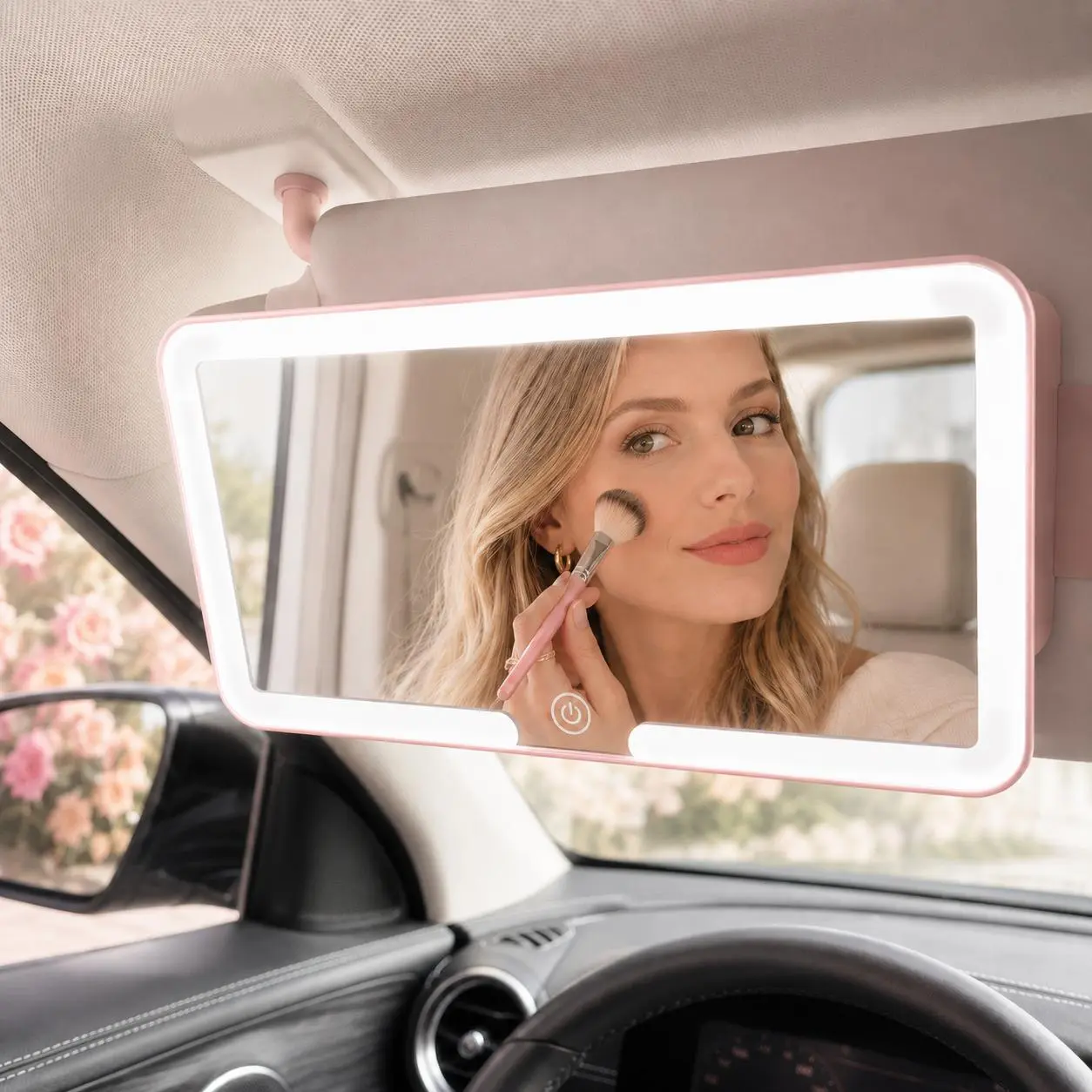 Car LED Makeup Mirror, Rechargeable Car Sun Visor Mirror, Dimmable Touchscreen Auto Vanity Mirror, Car Interior Accessories,car decor,boujee car accessories Led Car Ambient Light  dealsforyoudays  Gift for Girlfriend