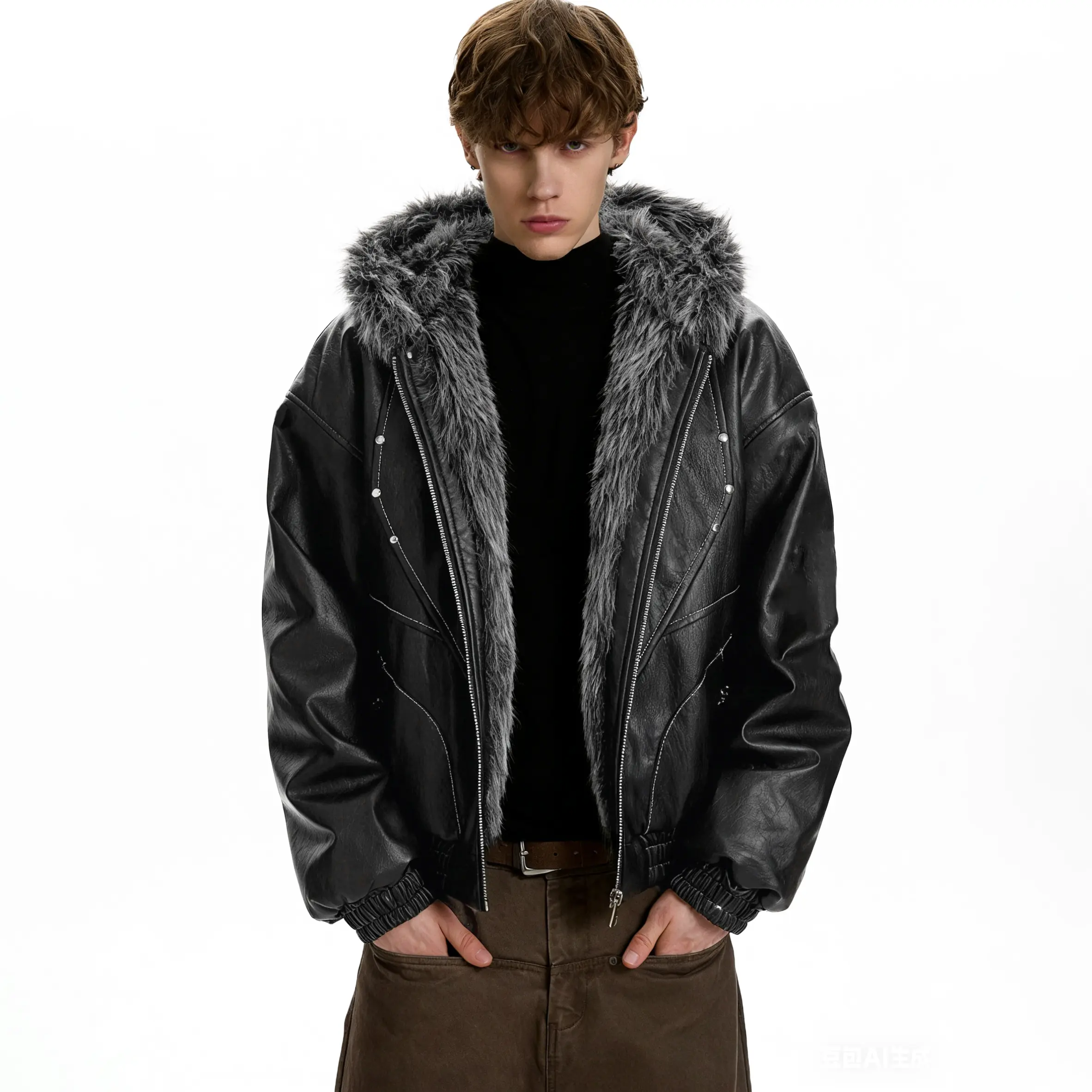 jacket with fur y2k - TikTok Shop